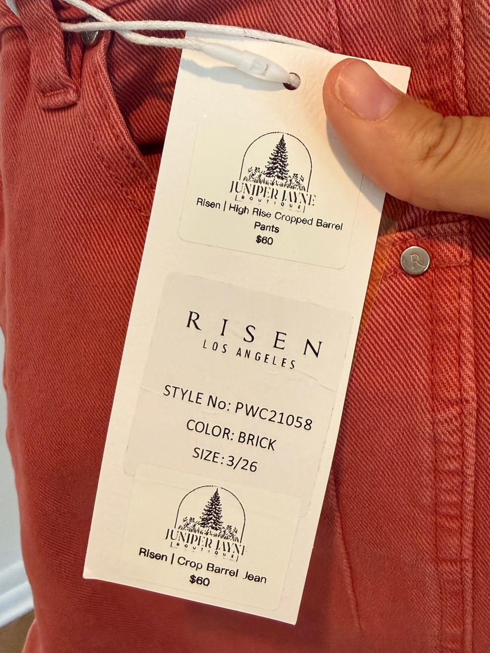 NWT Risen Cropped Wide Leg Barrel Jeans High Rise - Picture 7 of 7